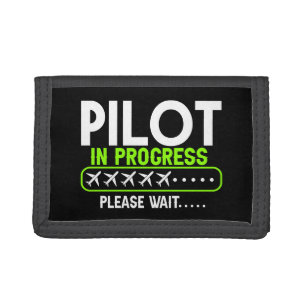 Pilot in Progress Loading Flight School Trifold Wallet