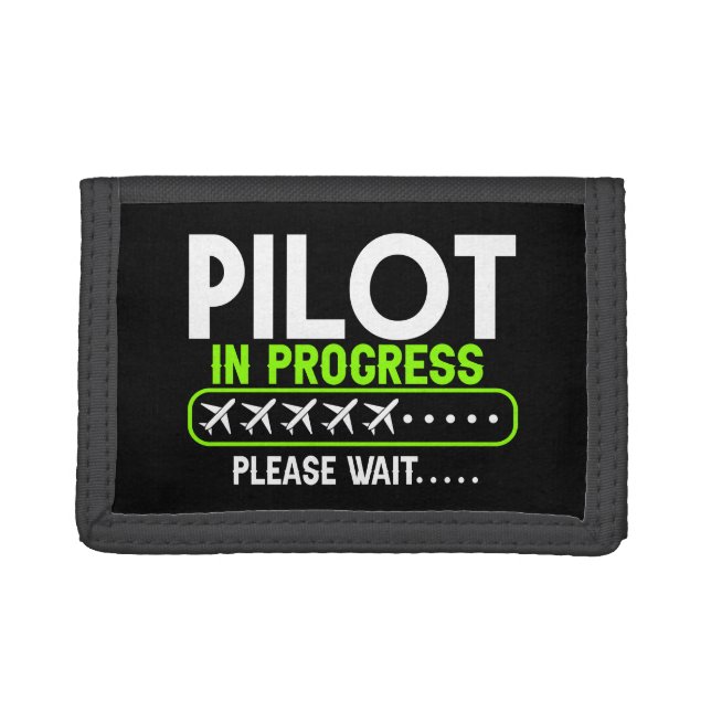 Pilot in Progress Loading Flight School Trifold Wallet (Front)