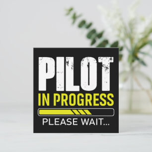 Pilot in Progress… Please Wait Aviator Humor Invitation