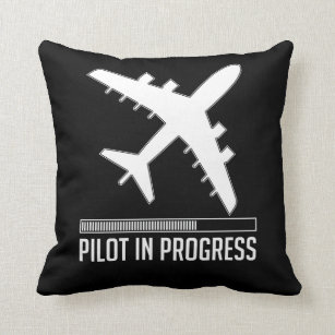 Pilot In Progress Throw Pillow