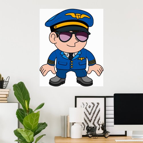 Pilot In Sunglasses Poster