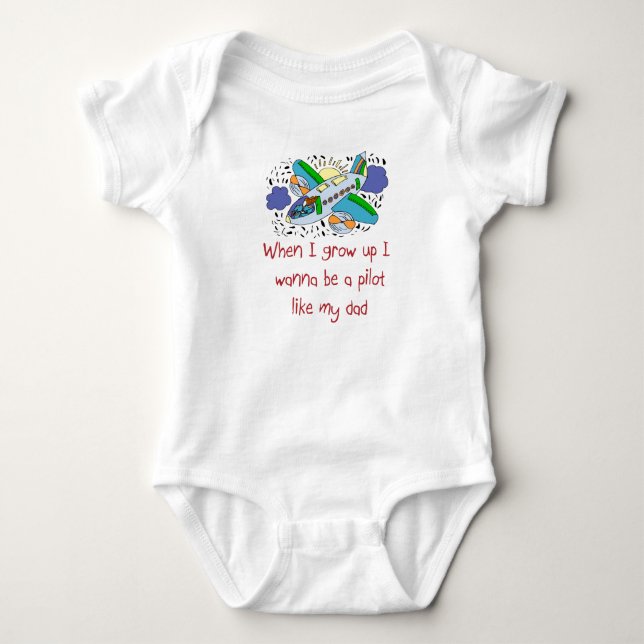 Pilot like my Dad baby t-shirt Baby Bodysuit (Front)