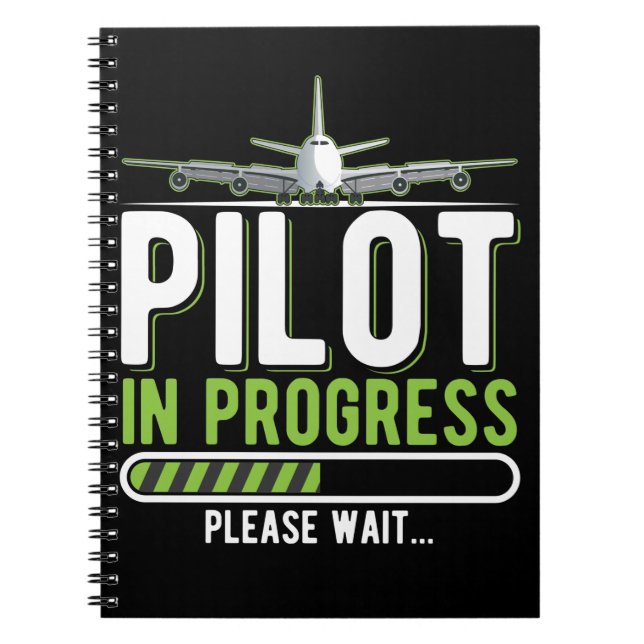 Pilot Loading Airplane Funny Pilots Notebook (Front)
