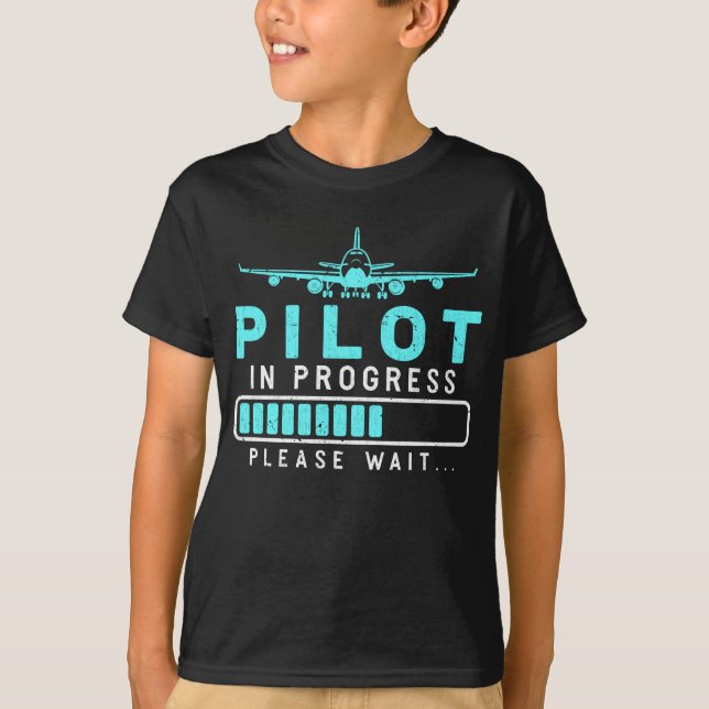 Pilot Loading Airplane Future Pilot Aircraft T-Shirt (Front)