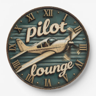 Pilot Lounge Vintage Propeller Airplane Paper Plates