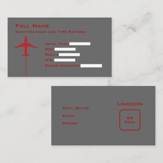 Pilot Micro Resume Business Card (Front/Back)