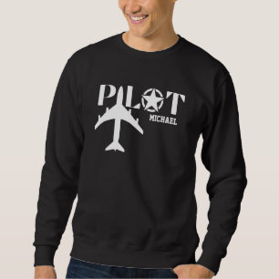 Pilot & Military airplane, Simple,Minimalist Sweatshirt
