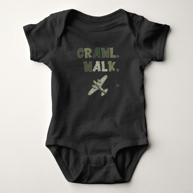Pilot Military Baby, Crawl Walk Military Helicopte Baby Bodysuit (Front)