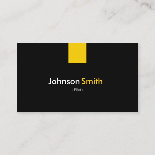 Pilot - Modern Amber Yellow Business Card (Front)