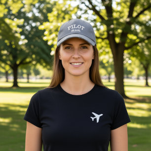Pilot Mom Simple Aviation Custom Name Birthday Embroidered Baseball Cap