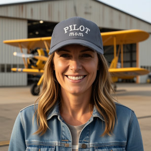 Pilot Mom Simple Aviation Custom Name Birthday Embroidered Baseball Cap