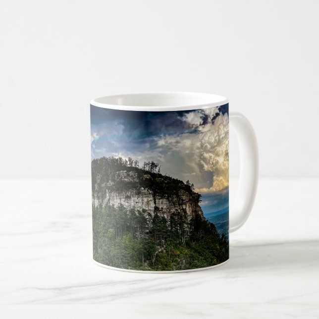 Pilot Mountain NC State Park | after storm rainbow Coffee Mug (Front Right)