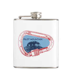 Pilot Mountain North Carolina Climbing Carabiner Flask