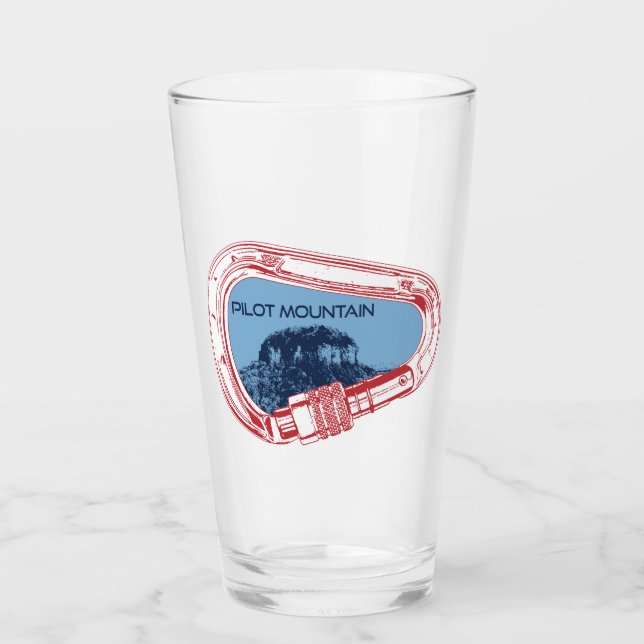 Pilot Mountain North Carolina Climbing Carabiner Glass (Front)