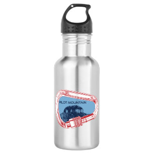 Pilot Mountain North Carolina Climbing Carabiner Stainless Steel Water Bottle