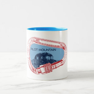 Pilot Mountain North Carolina Climbing Carabiner Two-Tone Coffee Mug
