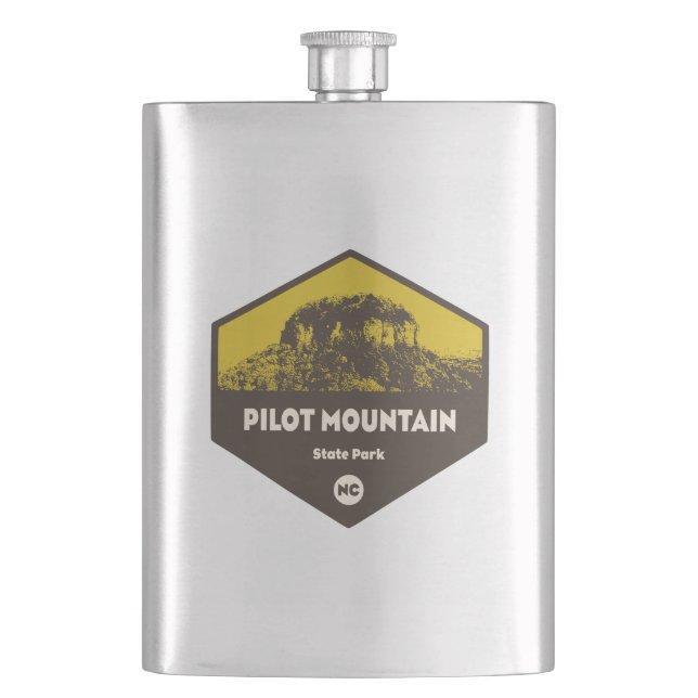 Pilot Mountain State Park North Carolina Flask (Front)