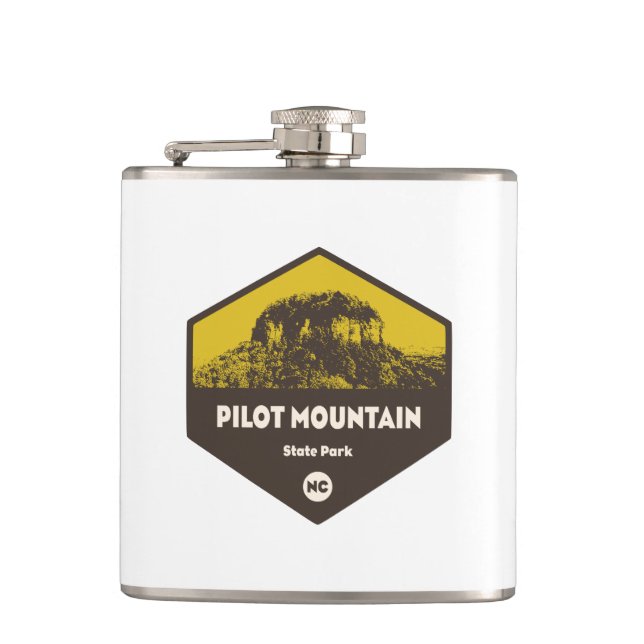 Pilot Mountain State Park North Carolina Flask (Front)