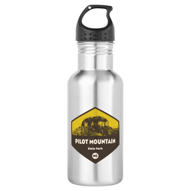 Pilot Mountain State Park North Carolina Stainless Steel Water Bottle (Front)