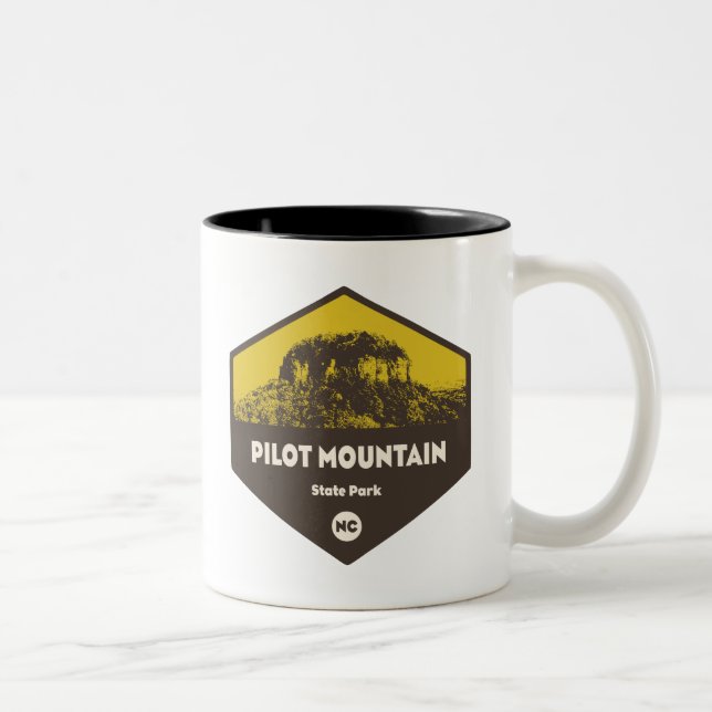 Pilot Mountain State Park North Carolina Two-Tone Coffee Mug (Right)