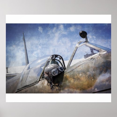PILOT of SPITFIRE CAP and GOGGLES Poster