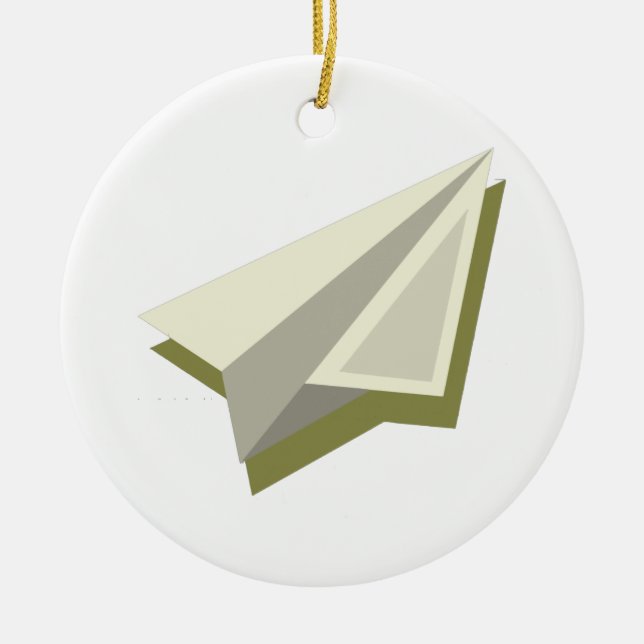 Pilot Paper Plane Design  Ceramic Ornament (Front)