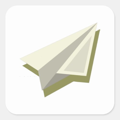 Pilot Paper Plane Design  Square Sticker