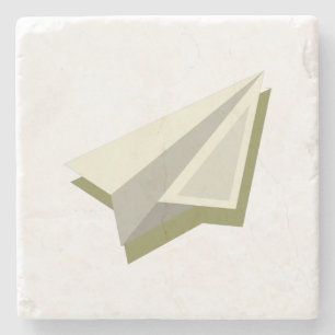 Pilot Paper Plane Design Stone Coaster