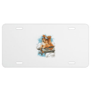 Pilot Pomeranian � Flying Ace Dog License Plate