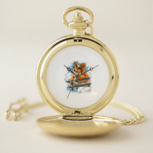 Pilot Pomeranian – Flying Ace Dog Pocket Watch