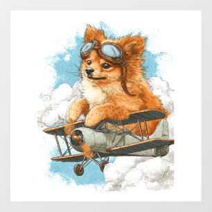 Pilot Pomeranian � Flying Ace Dog Wall Decal