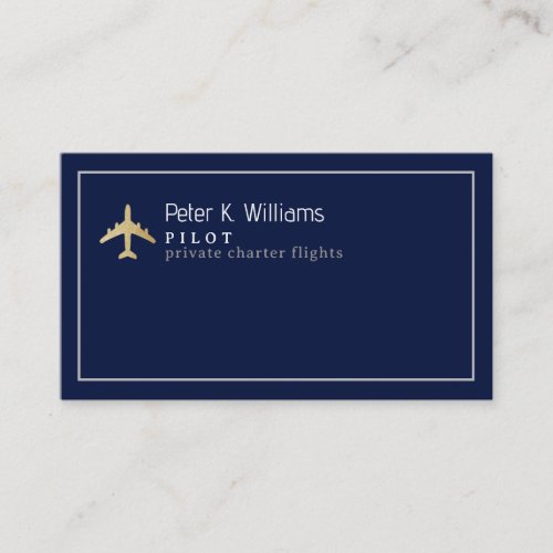 Pilot Private Charter Flights Business Card