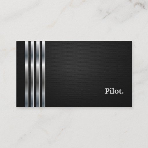 Customizable Pilot Professional Black Silver Business Cards