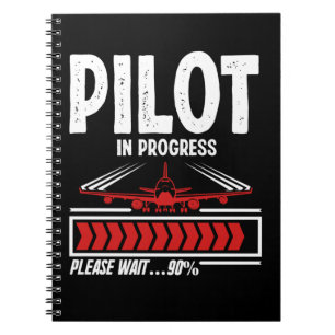 Pilot progress Airplane Funny Pilot Loading Notebook