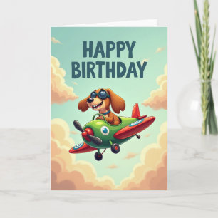 Pilot Pup Birthday Card