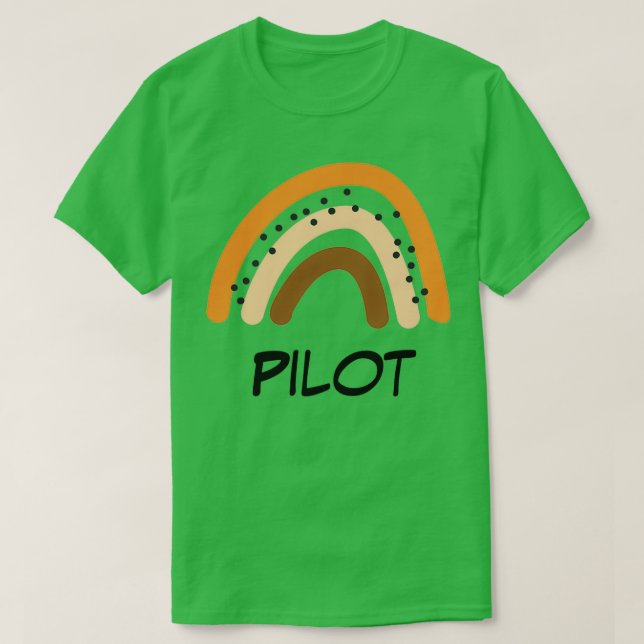 Pilot Rainbow Gift Funny Present Idea For Pilot  T-Shirt (Design Front)