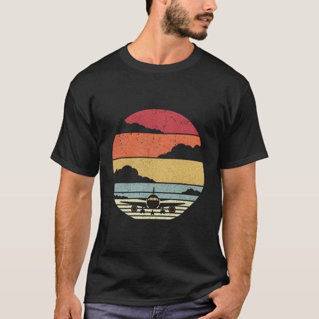 Pilot Retro Airplane T-Shirt (Front)