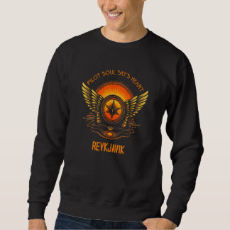 Pilot s Soul Sky s Heart Reykjavik Skyline Design Sweatshirt