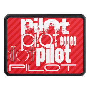 Pilot; Scarlet Red Stripes Hitch Cover
