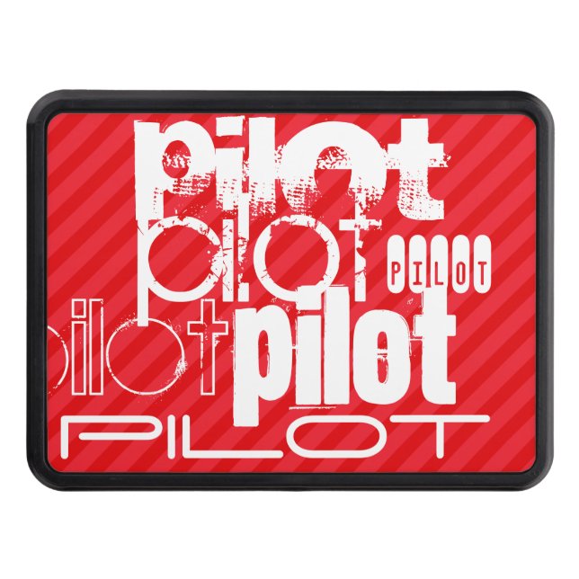 Pilot; Scarlet Red Stripes Hitch Cover (Front)