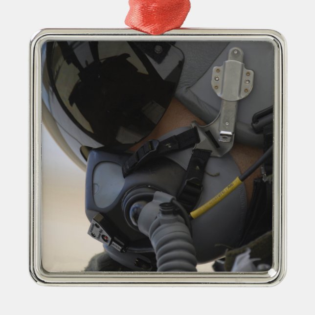 Pilot sits in his A-10 Thunderbolt II Metal Ornament (Front)