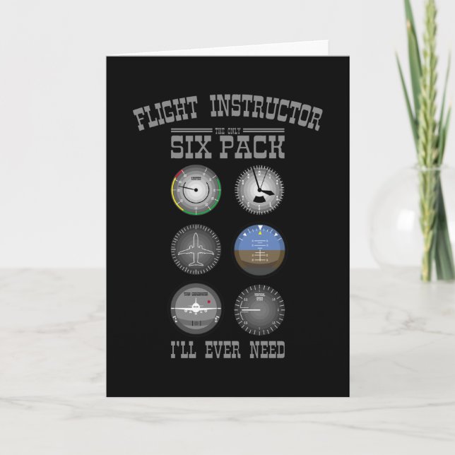 Pilot Sixpack Flight Instructor Pilot Trainer CFI Card (Front)