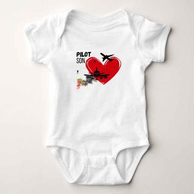"PILOT SON – Proud Son Ready to Soar T-Shirt" Baby Bodysuit (Front)