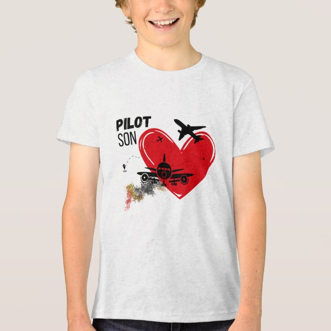 "PILOT SON – Proud Son Ready to Soar T-Shirt" Tri-Blend Shirt (Front)