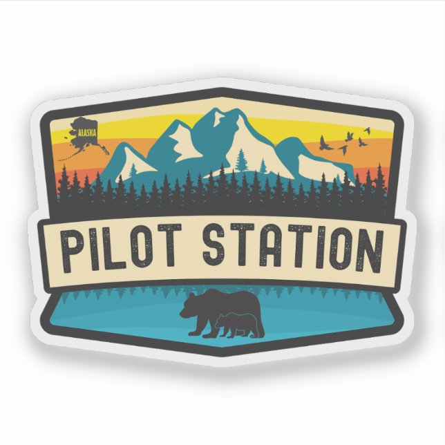 Pilot Station, Alaska Sticker (Front)
