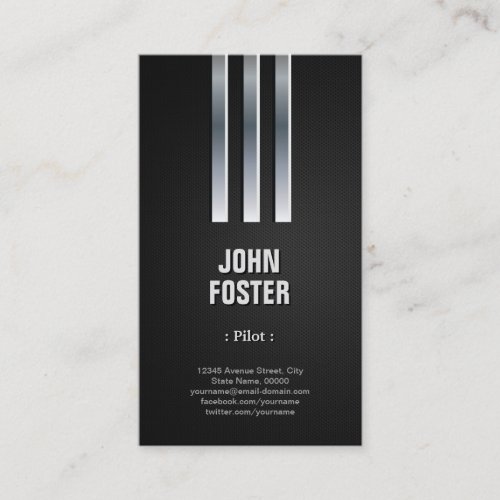 Pilot - Steel Metal Look Business Card