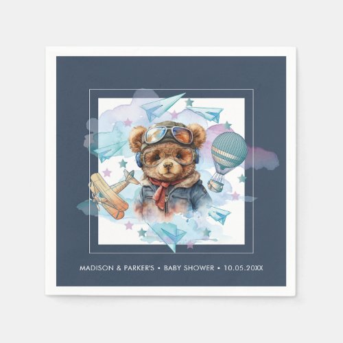 Pilot Teddy Bear Baby Shower_Birthday Napkins