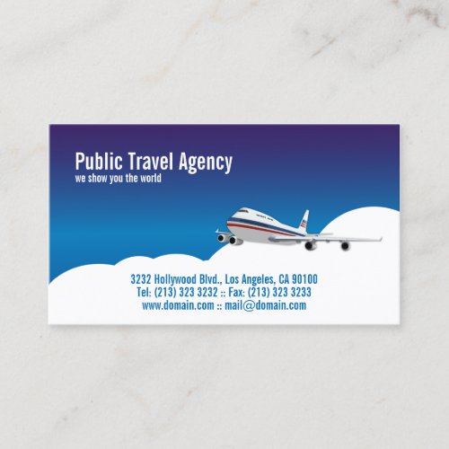 Pilot or Travel Agency Business Card Template