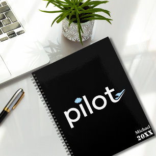 'Pilot' Typography, Airplane & Photo, Monogrammed Planner