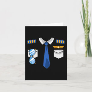 Pilot Uniform Costume Airplane Aviator Aviation Ha Card